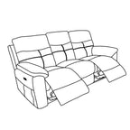 Canapé 3 places inclinable électrique en tissu gris foncé Kayde