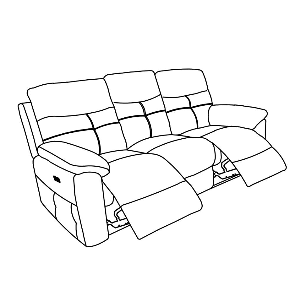 Elektrisches 3-Sitzer-Schlafsofa aus dunkelgrauem Stoff Kayde