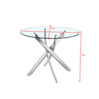 Tavolo rotondo 130x130 cm in vetro temperato con gambe incrociate oro Peyton