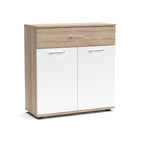Mobile multiuso 2 ante e 1 cassetto colore bianco e rovere 80x35x84H Irys
