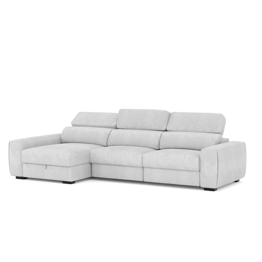 Divano con penisola reversibile e funzione letto colore grigio - Duke