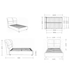 Letto una piazza e mezza contenitore in tessuto Aragon grigio chiaro 120x190 Sofaback