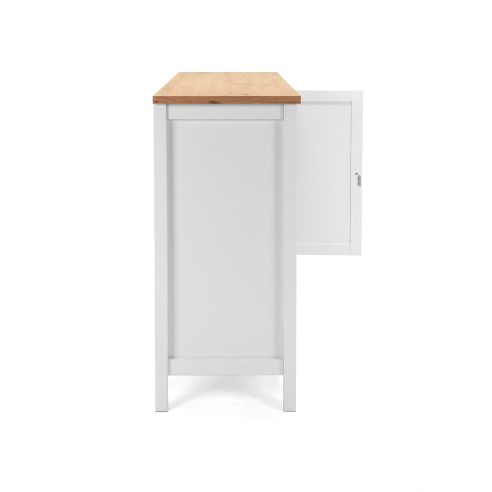 Madia 3 ante e 1 cassetto colore bianco e top artisan rovere 120 cm Bergen57