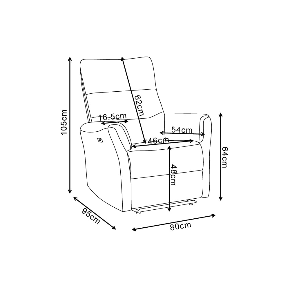 Poltrona relax recliner elettrico in tessuto camel Softwave