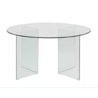 Table ronde en verre trempé transparent 137x77H cm - Acacia