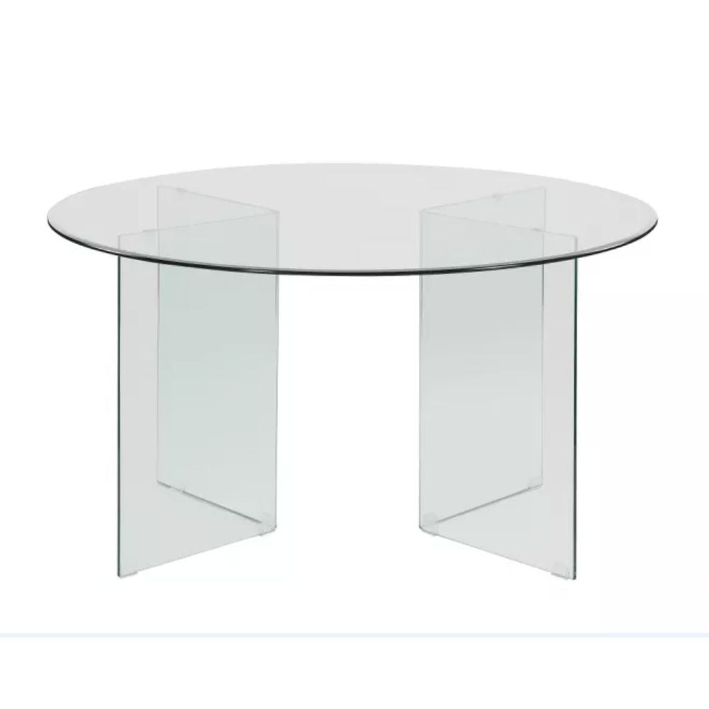 Tavolo rotondo in vetro trasparente temperato 137x77H cm - Acacia