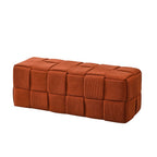 Pouf rettangolare effetto intrecciato colore ruggine 104x39H cm - Artur