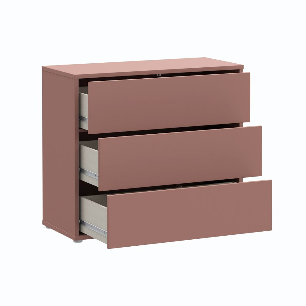 Kommode 3 Schubladen terrakotta 95x41,5x83 Medea