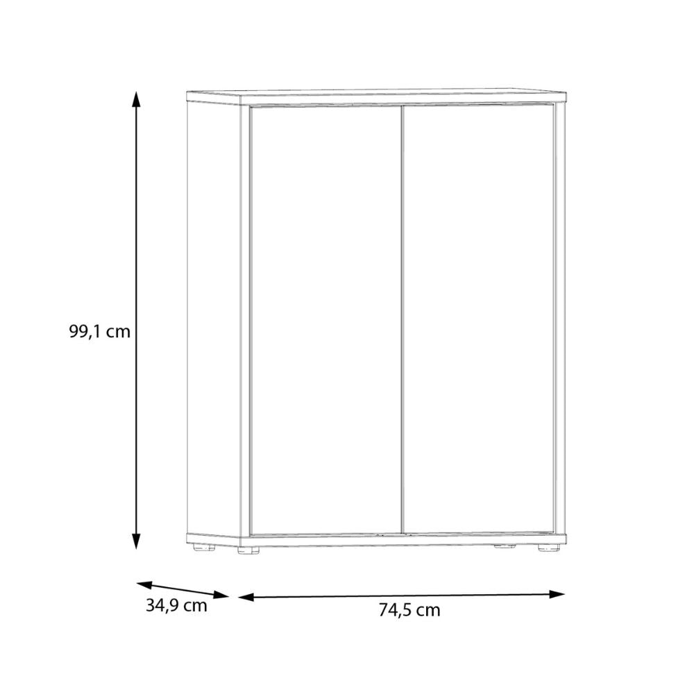 Meuble polyvalent 2 portes couleur chêne 74,5x35x99 Medea