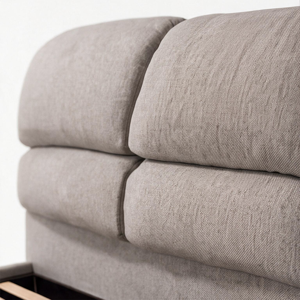 Letto una piazza e mezza contenitore in tessuto Aragon tortora 120x190 Sofaback