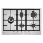 Piano cottura a gas 5 fuochi con griglie in ghisa 75 cm inox Candy CHG7WL4WTX