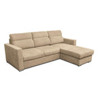 Ecksofa mit umkehrbarer Recamiere und Ausziehbett in Cappuccino - Kendall