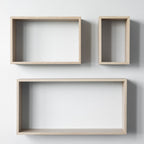 Set 3 mensole da parete forma rettangolare colore rovere sonoma Shelvy Rec