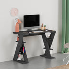 Scrivania con gambe a X e ripiani integrati 137x60x75 colore antracite Papillon