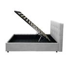 Letto singolo con contenitore Ascoli 102x210x124H tessuto Enjoy grigio