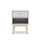 Nachttisch aus Massivholz mit Schublade, weiß, 40x35x53H cm – Reston