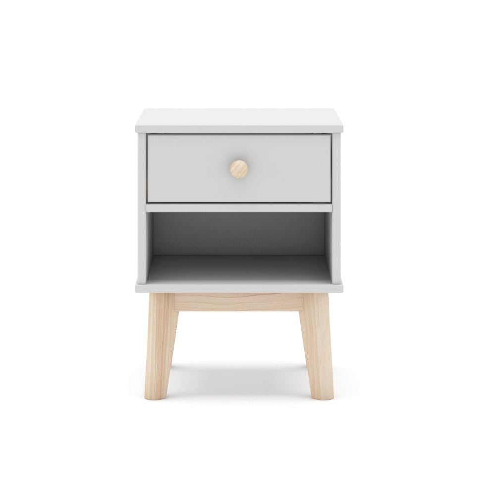 Chevet en bois massif avec tiroir blanc 40x35x53H cm – Reston