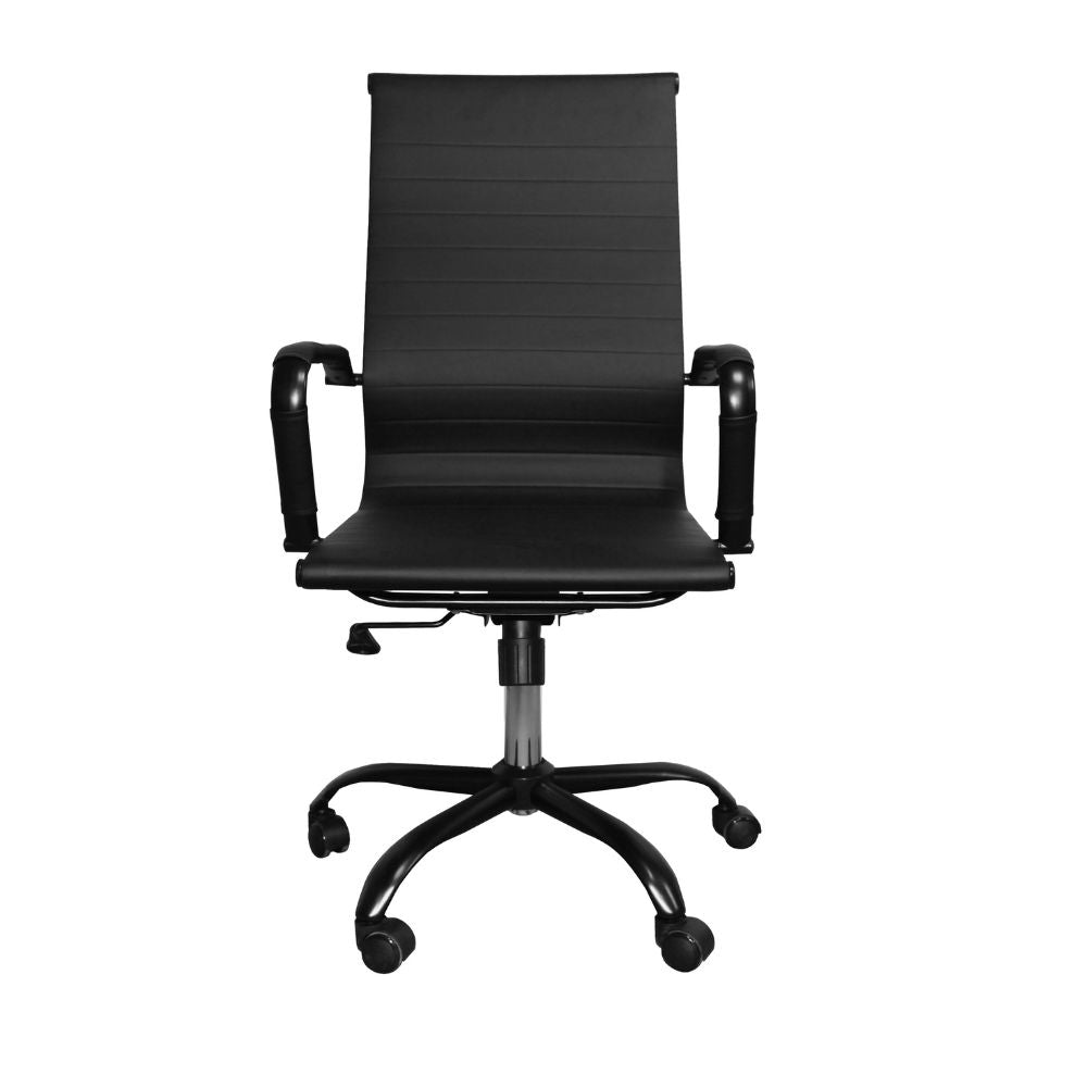 Poltrona ufficio con schienale ergonomico e ruote colore nero H105 Nuvia