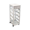 Carrello da cucina salvaspazio cestini e cassetto bianco - Vesuvio