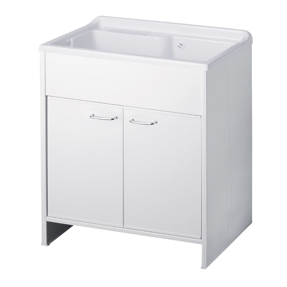 Meuble évier avec double porte en PVC blanc 80x50x85H cm - Artemio