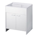 Waschbeckenschrank mit Doppeltür aus weißem PVC 80x50x85H cm – Artemio