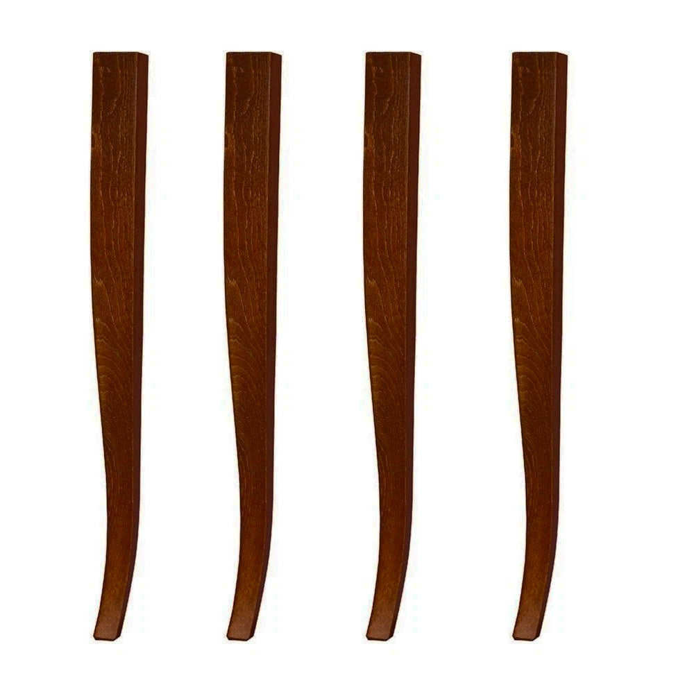 Confezione 4 gambe a sciabola per tavolo H 74 cm. colore noce VERONAGAMBA