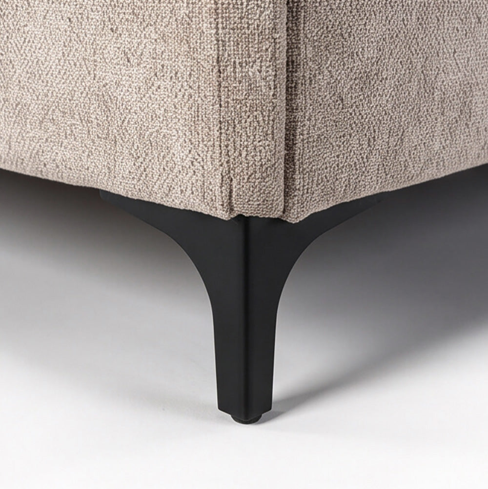 Letto matrimoniale con contenitore in tessuto tortora Line