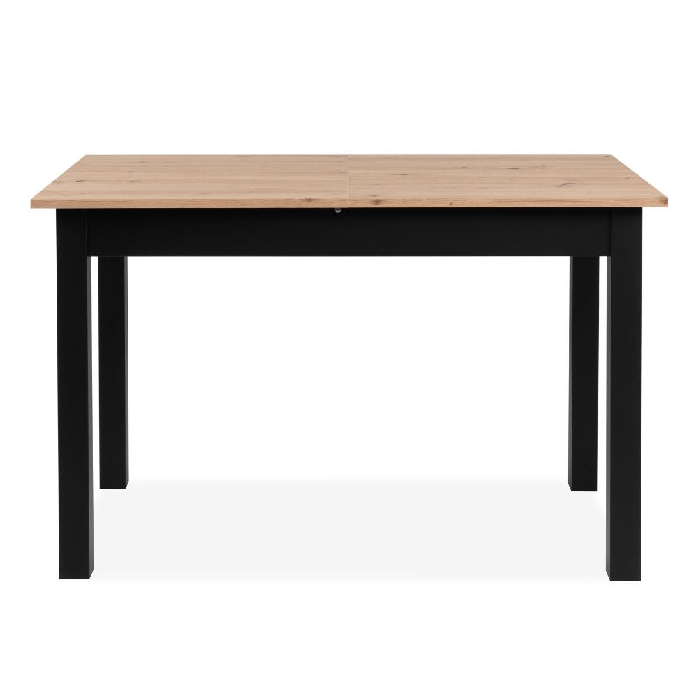 Table extensible couleur chêne et pieds noirs 120x70 cm - Coburg
