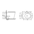 WC a pavimento bianco opaco senza brida 36x56x40 YJ-3380MW