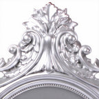 Specchio decorativo ovale da parete 60x81 cm con cornice barocca silver MR8360
