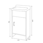 Lavatoio da esterno colore bianco con vasca in resina 42,5x34,5x82H cm