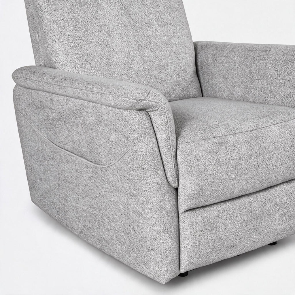 Poltrona alzapersona con recliner elettrico in tessuto grigio Motion