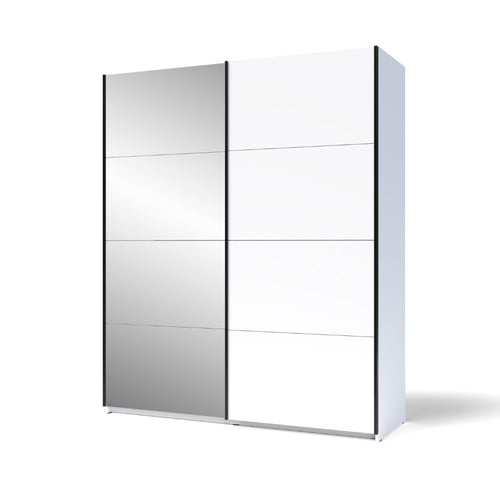 Armadio con 2 ante scorrevoli e specchio colore bianco 170x205H cm - Zegna
