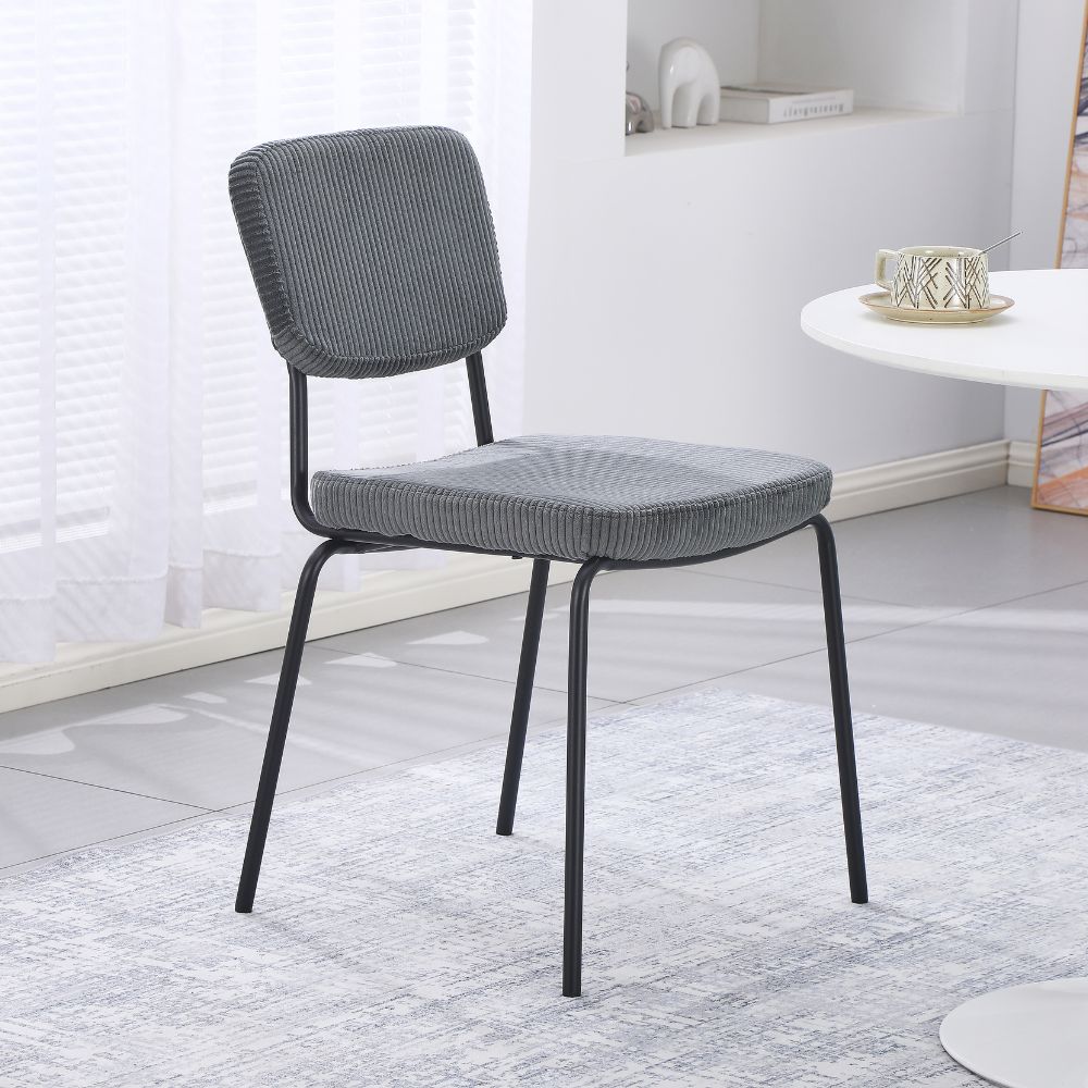 Set 4 sedie imbottite colore grigio scuro 44x55x83H Juno