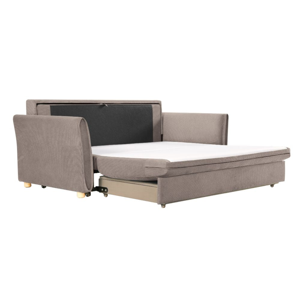 Divano letto 3 posti tessuto tortora 176x93x97H Cassie