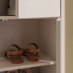 Armoire polyvalente 6 portes 109x35x192 couleur cachemire Medea