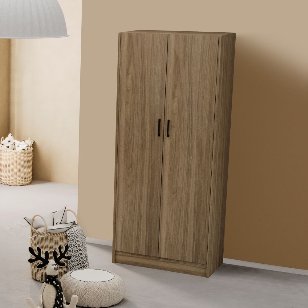 Armoire à deux portes couleur noyer naturel 91x52x210H cm - ARM290