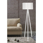 Lampadaire trépied en bois et abat-jour blanc - Rodi ASZ1233