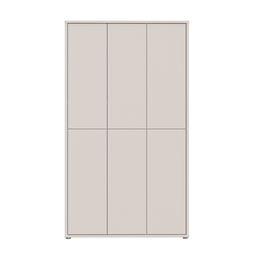 Armoire polyvalente 6 portes 109x35x192 couleur cachemire Medea