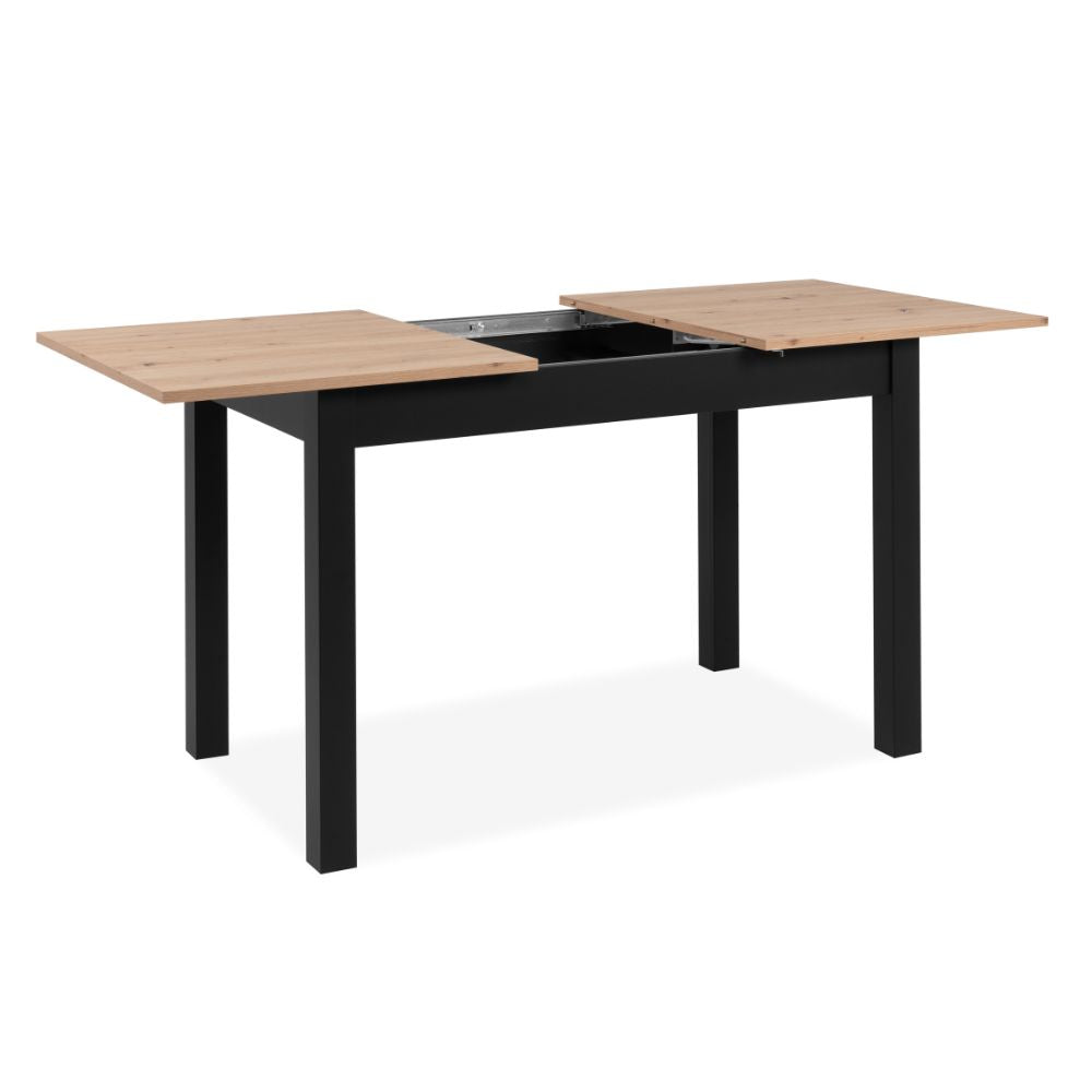 Table extensible couleur chêne et pieds noirs 120x70 cm - Coburg