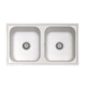 Évier double bac 86x50 couleur blanc Samet