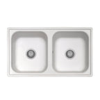 Évier double bac 86x50 couleur blanc Samet