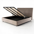 Letto matrimoniale contenitore 180x200 tessuto idrorepellente Aragon tortora Ascoli