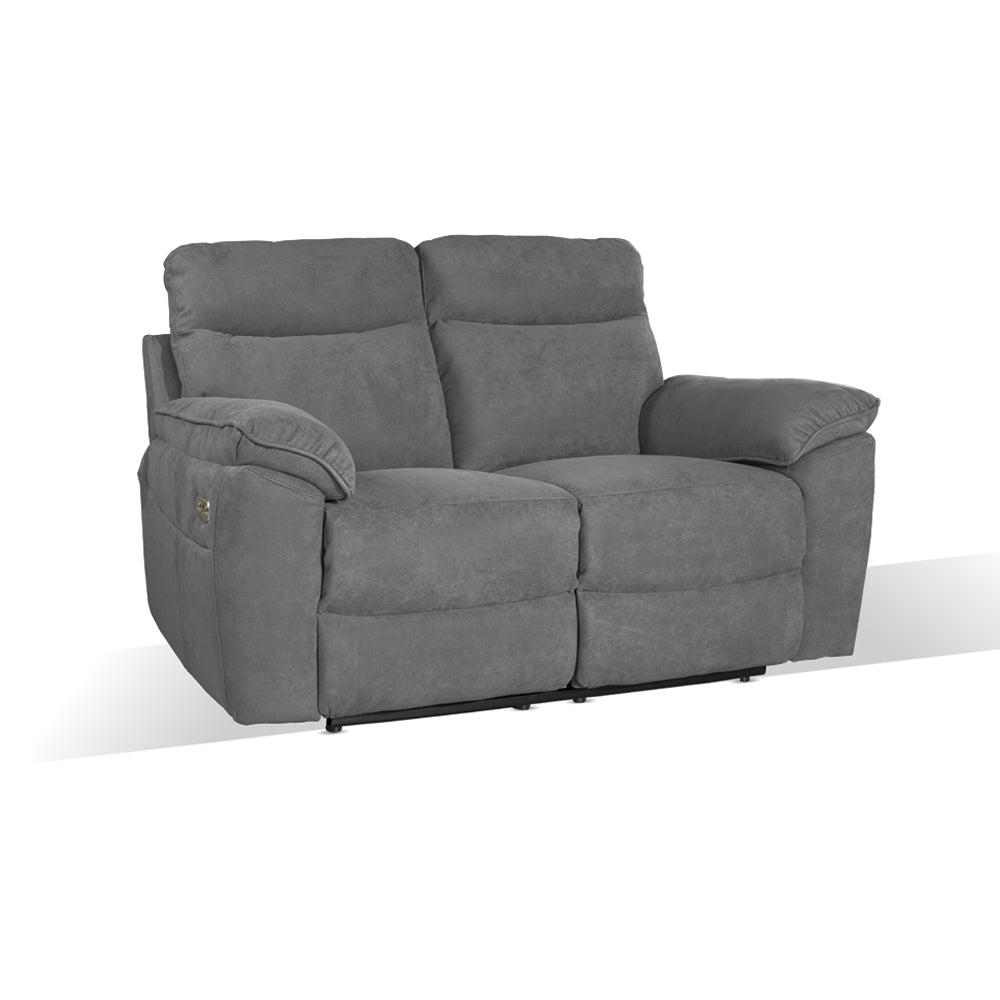 Divano 2 posti con recliner elettrico tessuto grigio - Boston