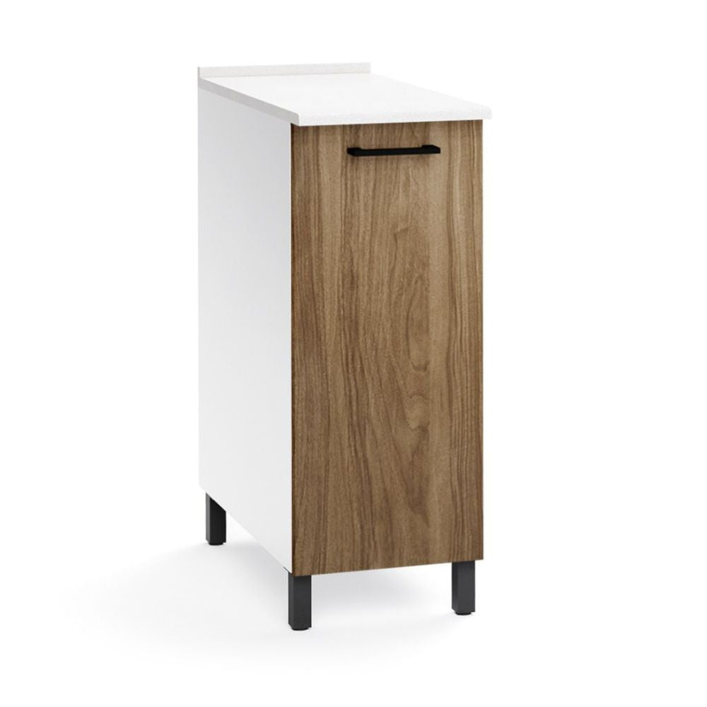 Meuble bas de cuisine avec porte couleur noyer naturel 30x50x85H cm