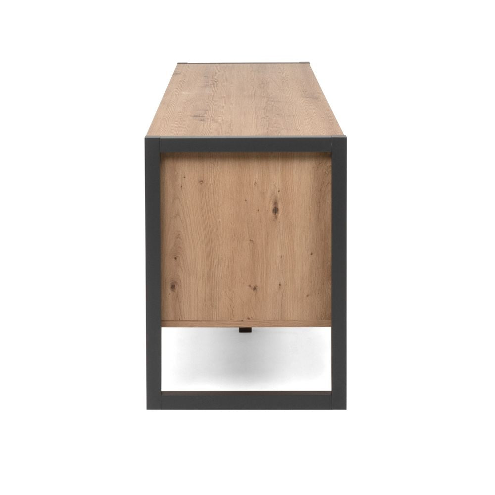 Mobile porta TV 160x55h cm colore quercia e antracite - Denver 54