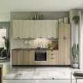 Cucina completa colore rovere grigio e bianco 300 cm destra - Rovigno Mira