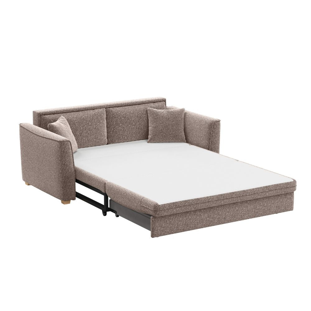 Divano 3 posti con letto estraibile e contenitore in tessuto tortora 180x93x97H Cosy