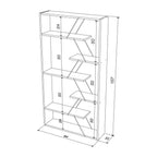 Libreria in legno 84x157h cm con struttura in metallo e ripiani colore rovere - Tars