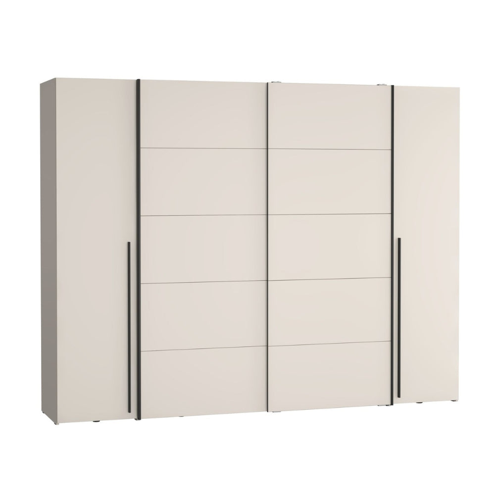 Armadio 2 ante scorrevoli e 2 battenti cashmere 270x61x210 Callia